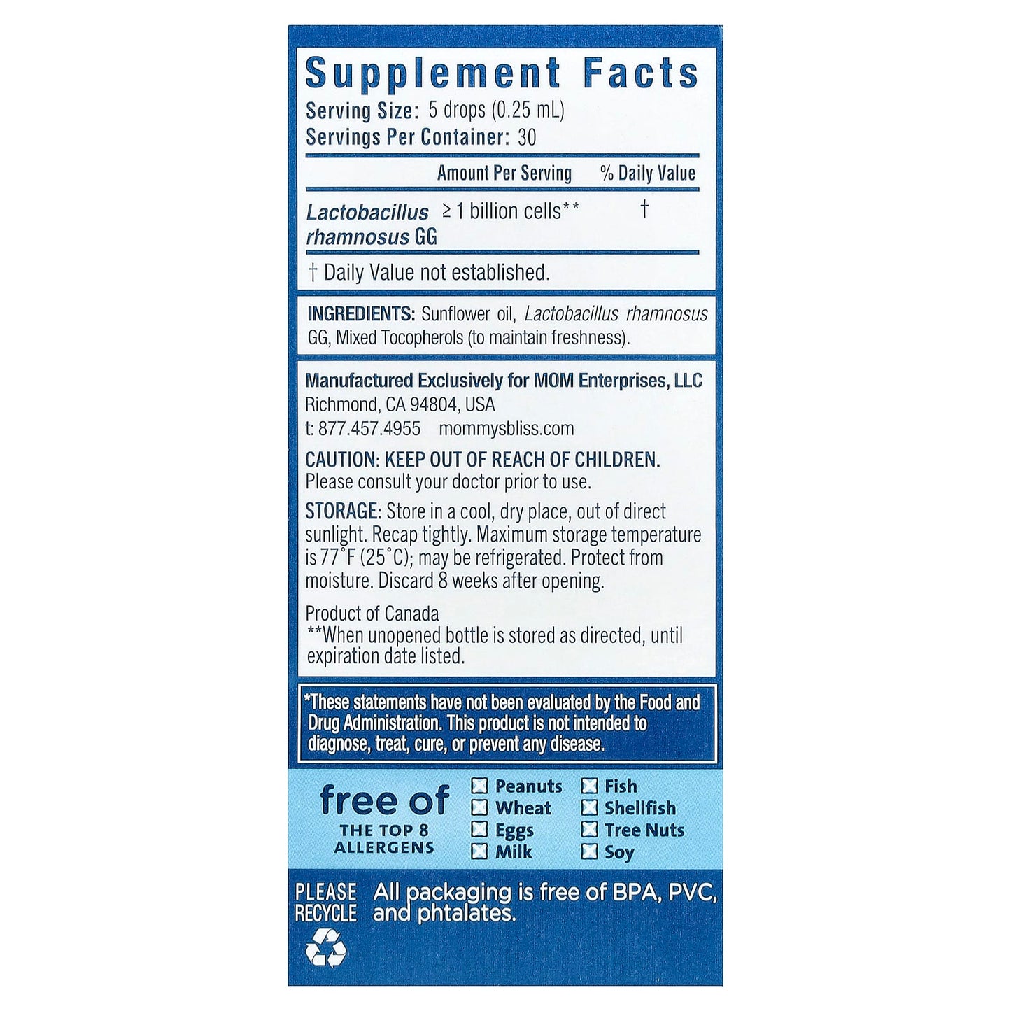 Mommy's Bliss, Baby Probiotic Drops, Everyday Digestive Health, Newborn+, 0.34 fl oz (10 ml) - Image 2