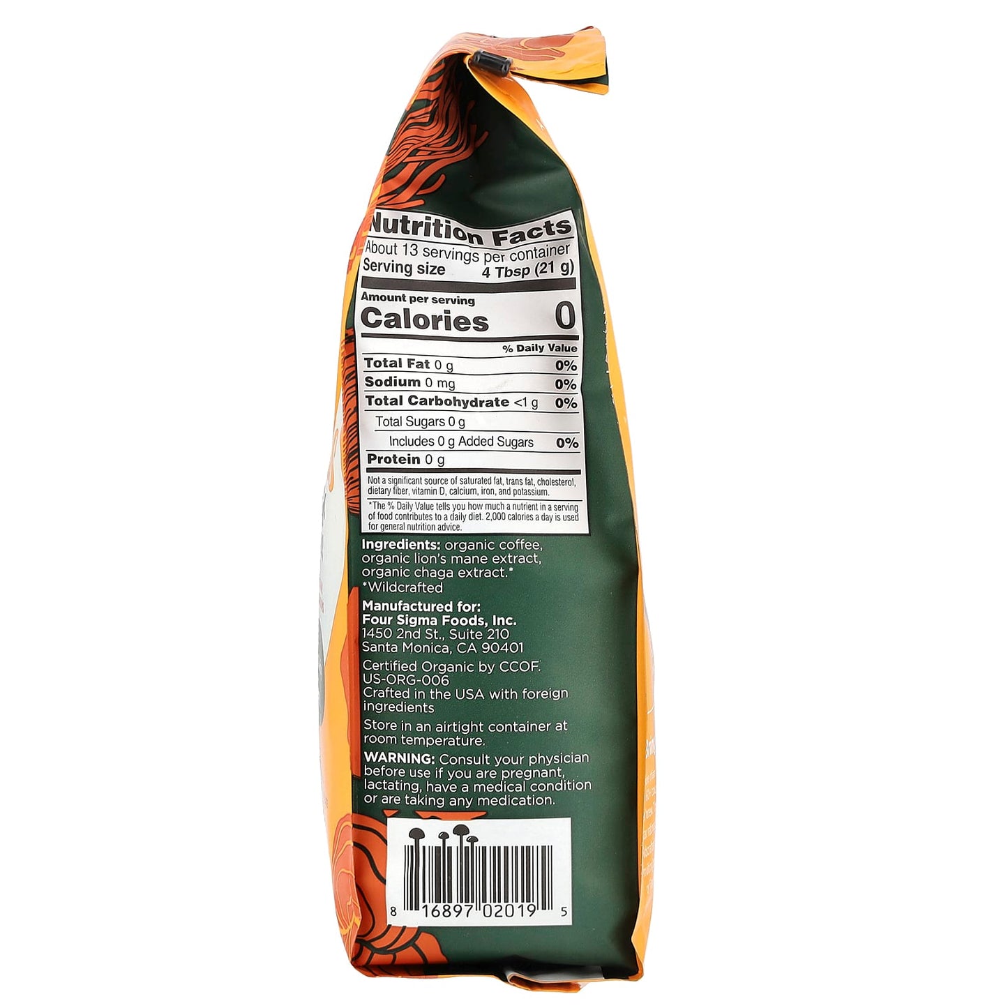 Four Sigmatic Focus Coffee: Dark Roast with Lion's Mane & Chaga Mushrooms - Image 2