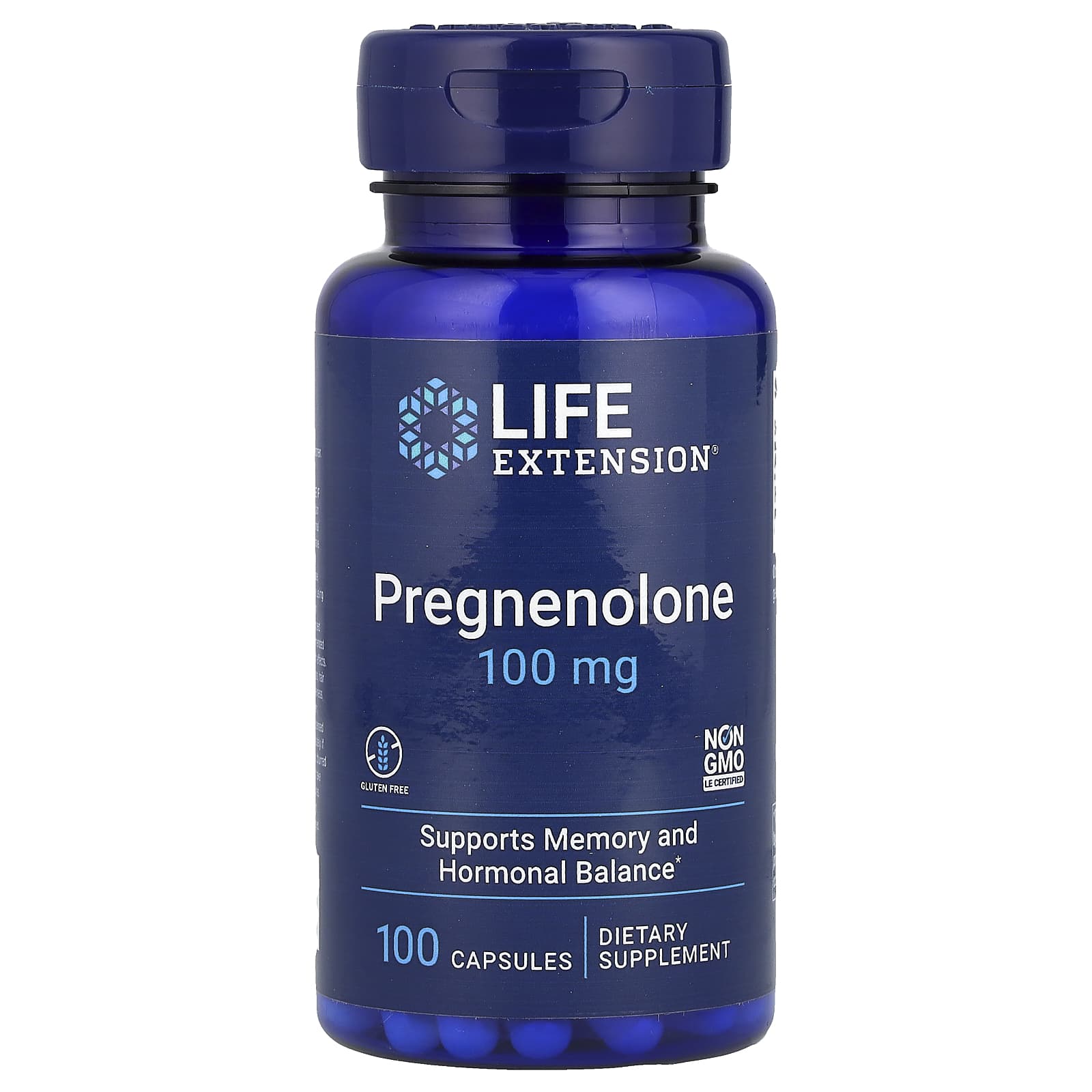 Life Extension, Pregnenolone, 100 mg, 100 Capsules - Image 1