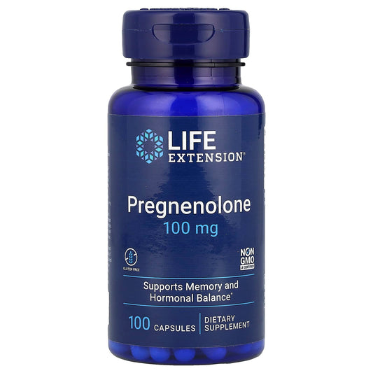 Life Extension, Pregnenolone, 100 mg, 100 Capsules - Image 1