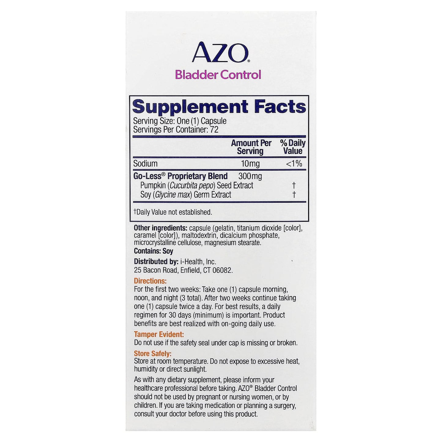 AZO Bladder Control Supplements for Women, 72 Capsules, Natural Support - Image 2