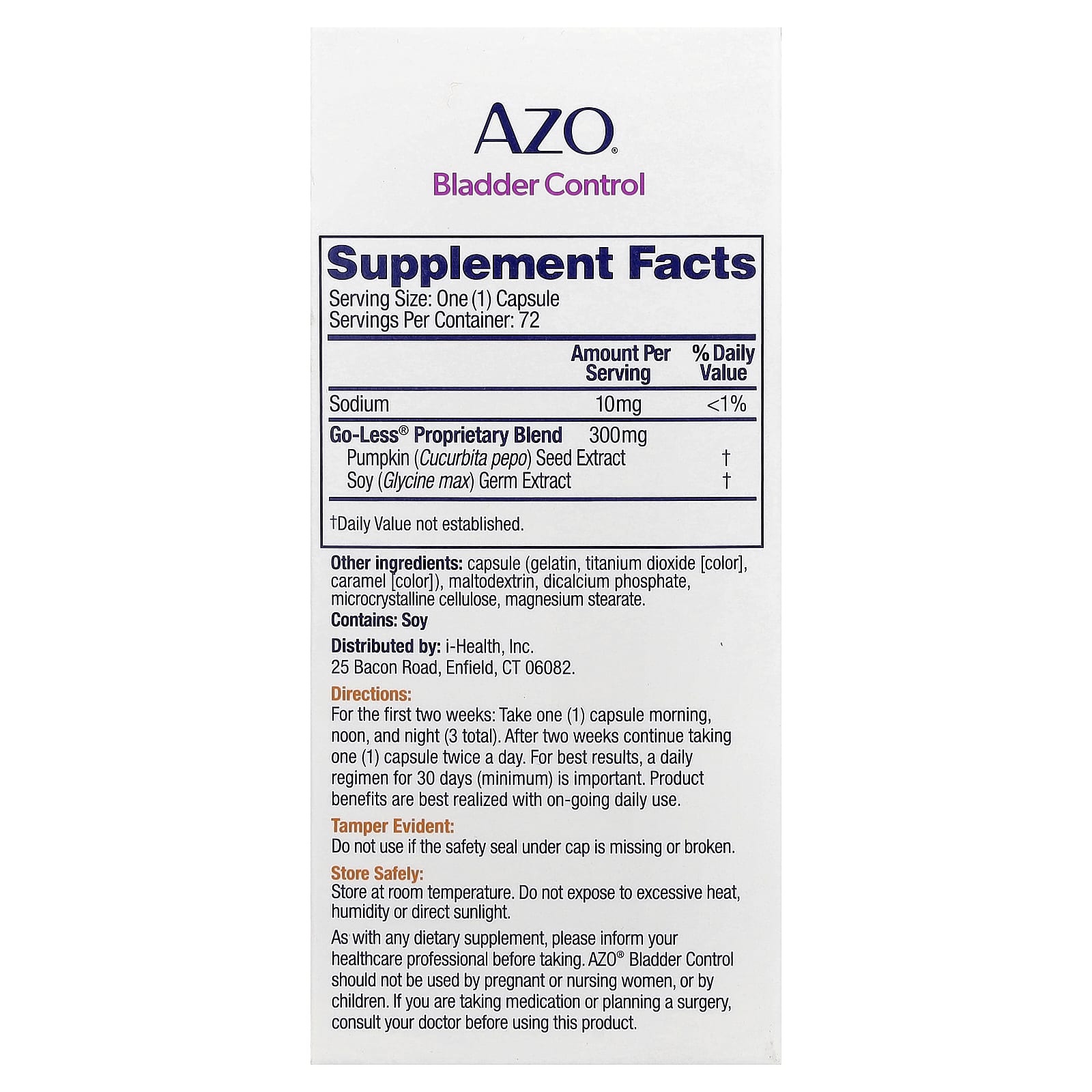 AZO Bladder Control Supplements for Women, 72 Capsules, Natural Support - Image 2