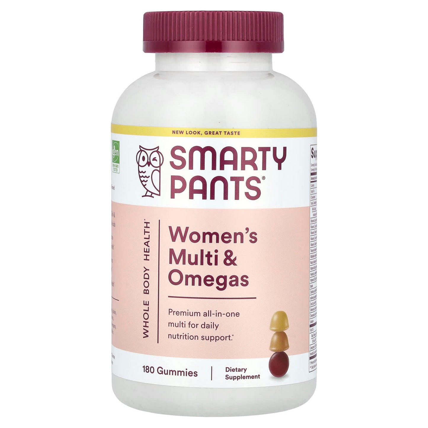 SmartyPants, Women's Multi & Omegas Gummies, Blueberry, Orange and Lemon Creme, 180 Gummies - Image 1