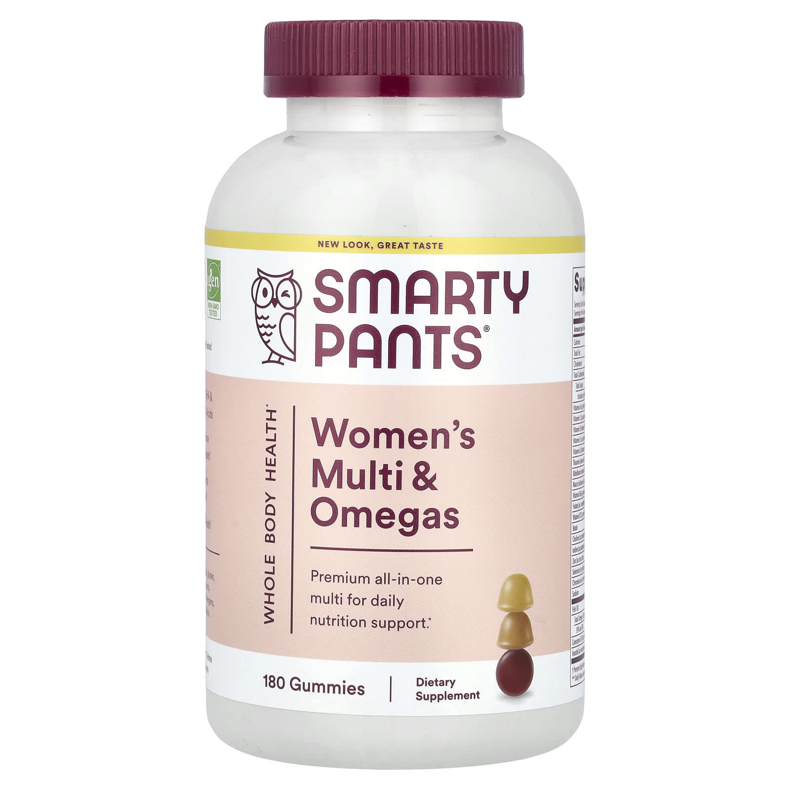 SmartyPants, Women's Multi & Omegas Gummies, Blueberry, Orange and Lemon Creme, 180 Gummies - Image 1