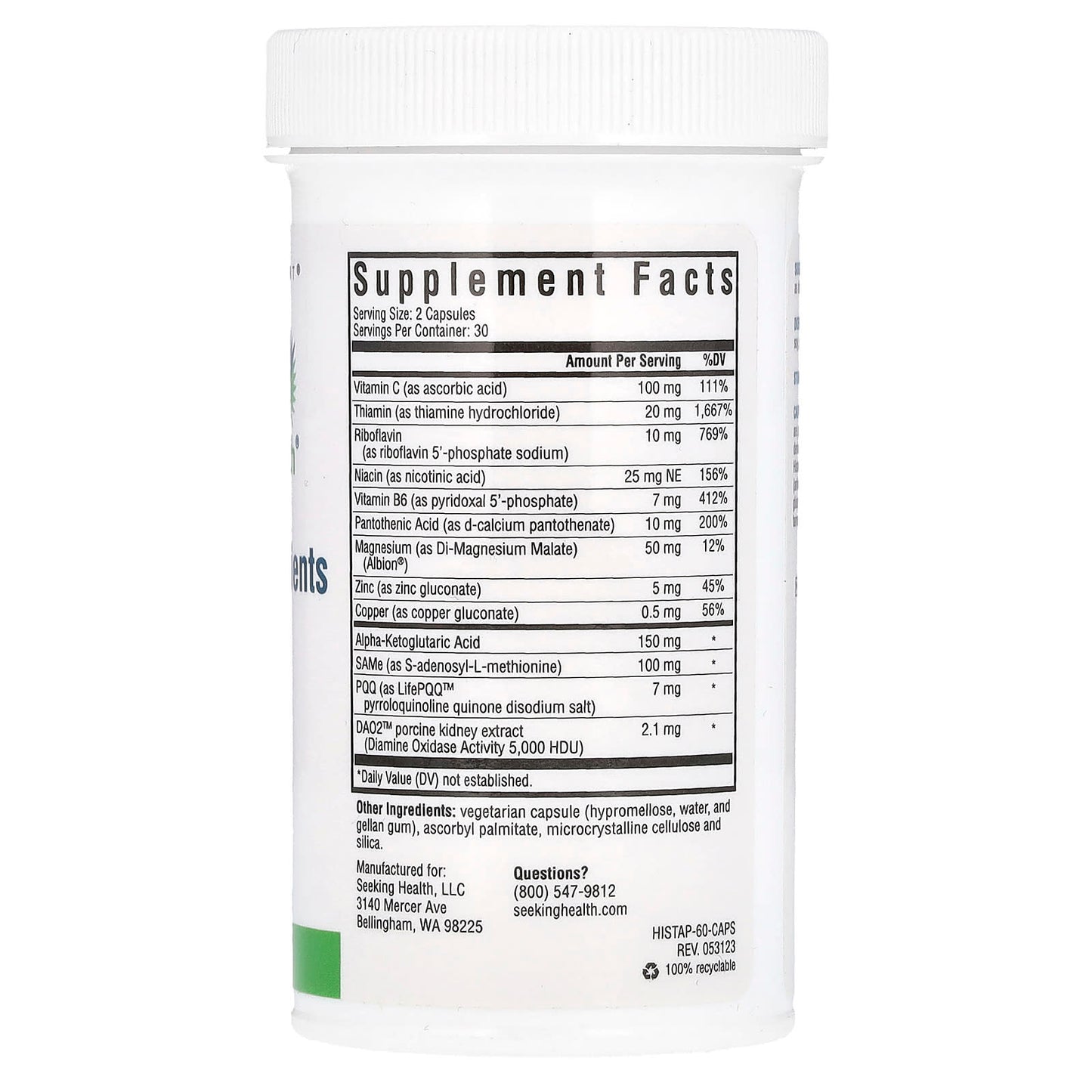 Seeking Health, Histamine Nutrients, 60 Capsules - Image 2