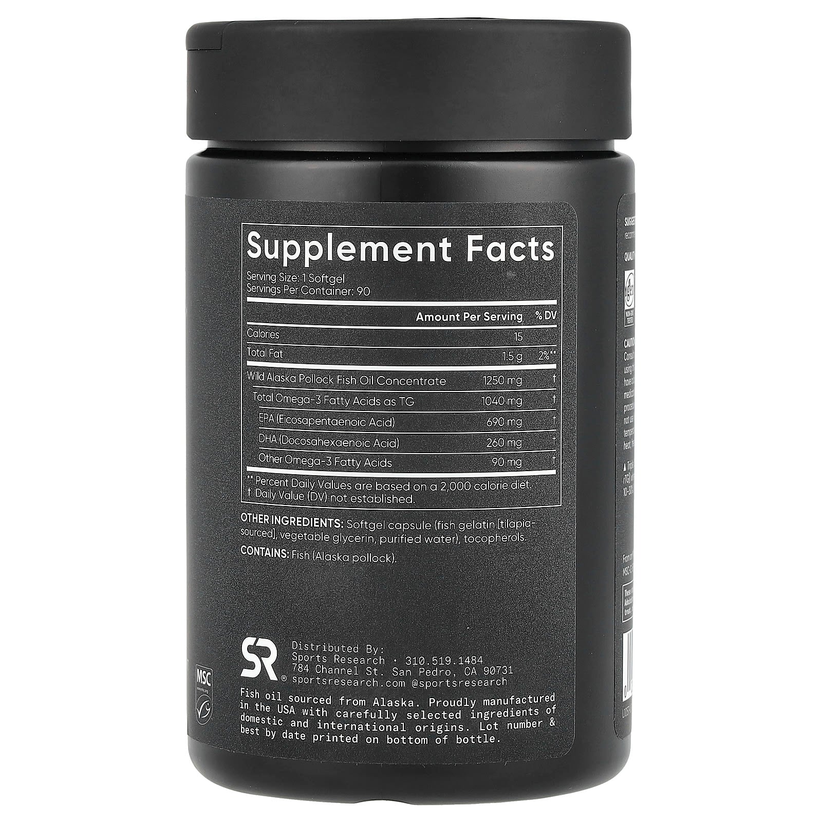Sports Research, Omega-3 Fish Oil, Triple Strength, 90 Softgels - Image 2