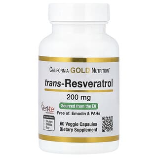 Trans-Resveratrol Supplement by California Gold Nutrition, 200mg, 60 Capsules