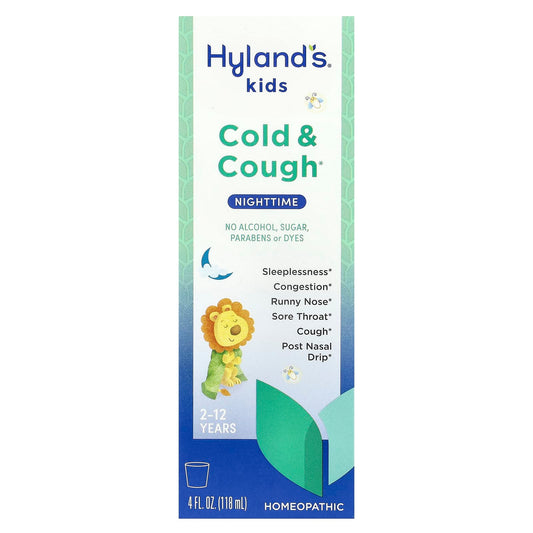 Hyland's Naturals, Kids, Cold & Cough, Nighttime, Ages 2-12, Unflavored, 4 fl oz (118 ml)
