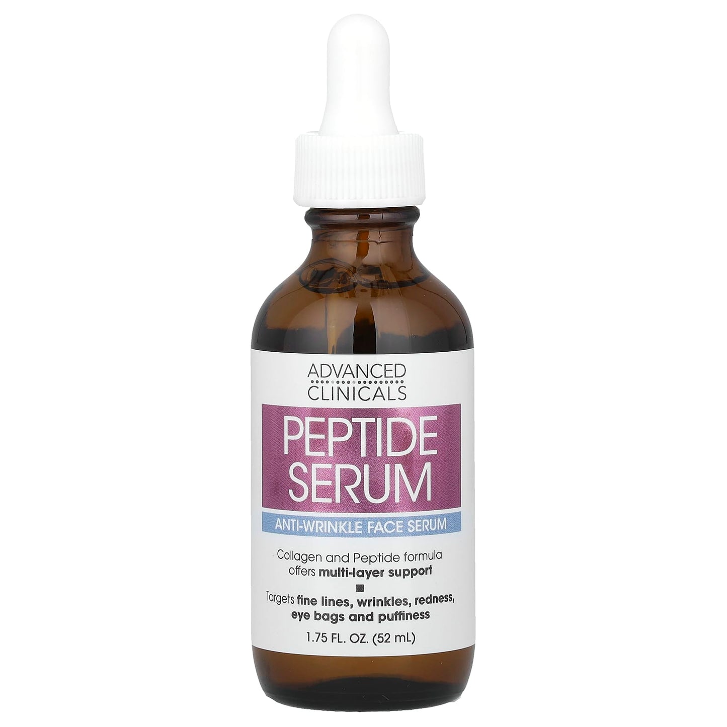 Reduce Wrinkles & Fine Lines with Advanced Clinicals Peptide Serum, 1.75 fl oz - Image 1