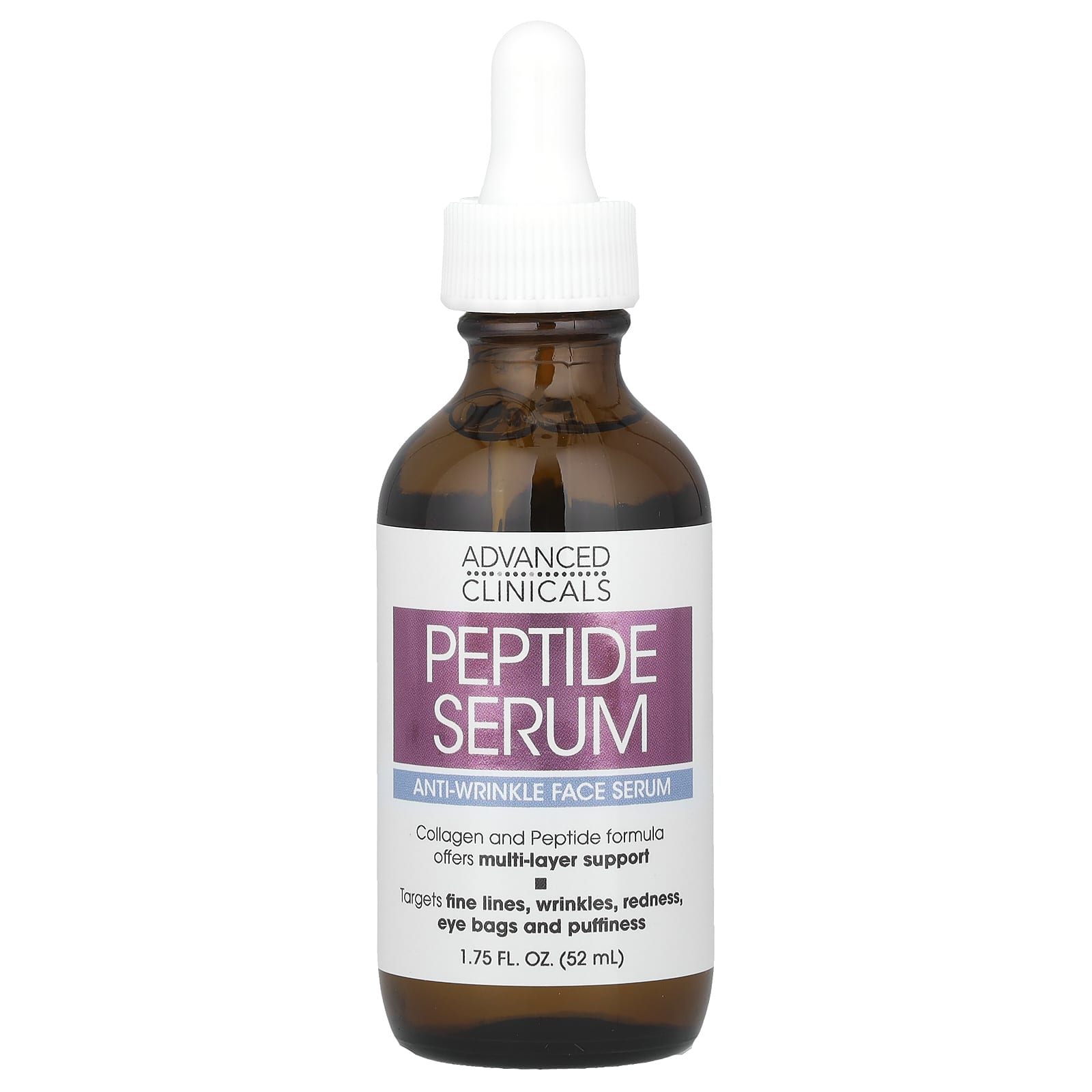 Reduce Wrinkles & Fine Lines with Advanced Clinicals Peptide Serum, 1.75 fl oz - Image 1
