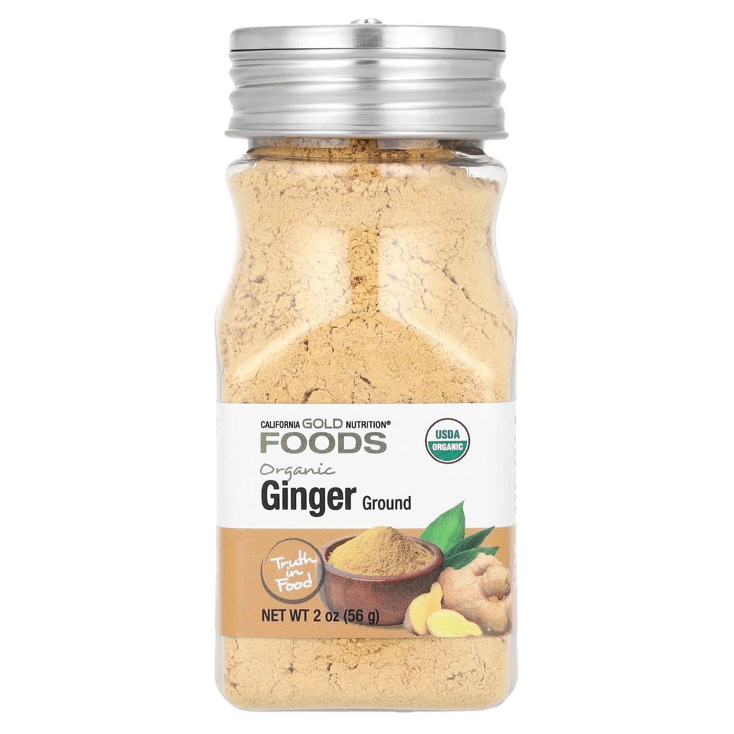 Organic Ground Ginger by California Gold Nutrition, 2 oz (56g) - Image 1