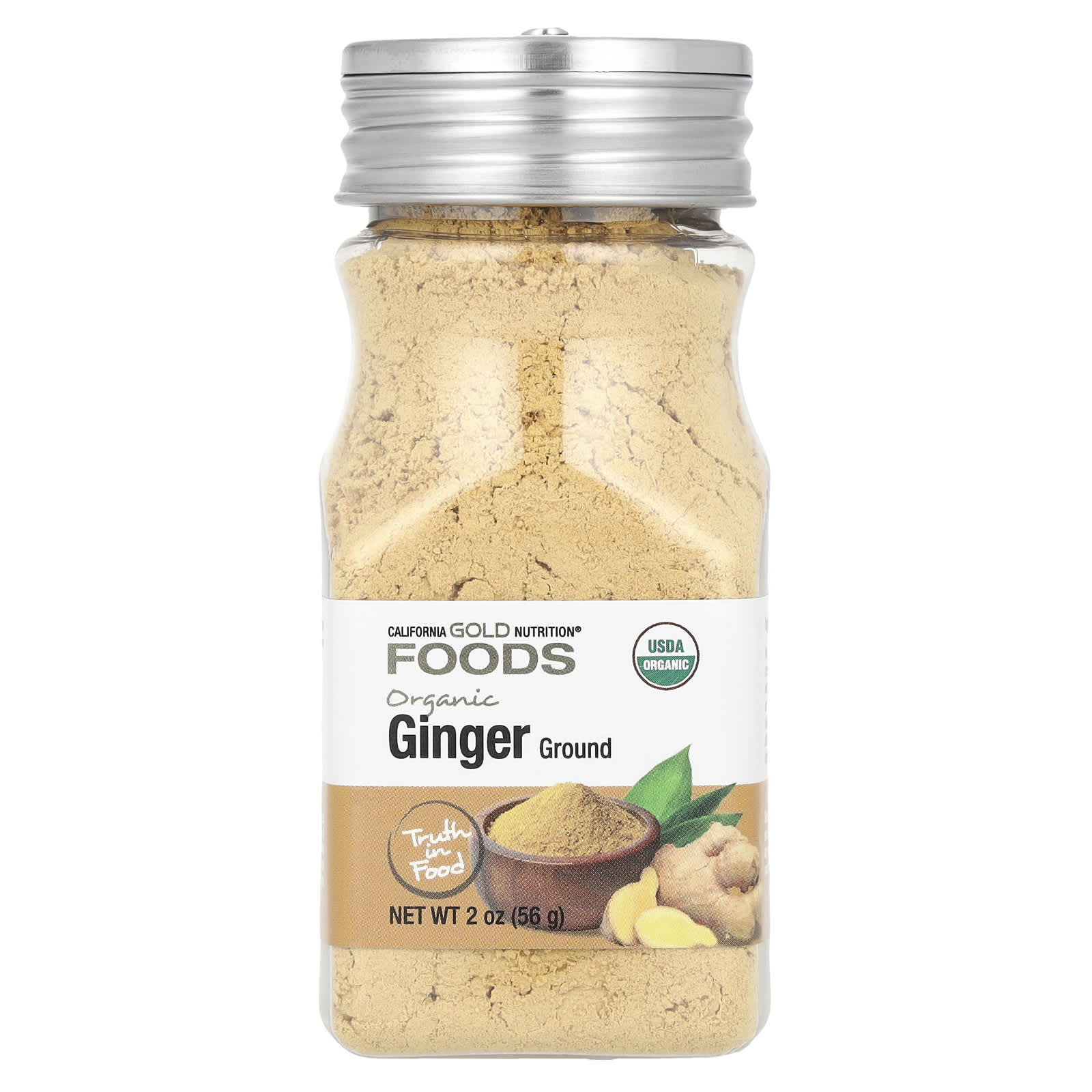 Organic Ground Ginger by California Gold Nutrition, 2 oz (56g) - Image 1