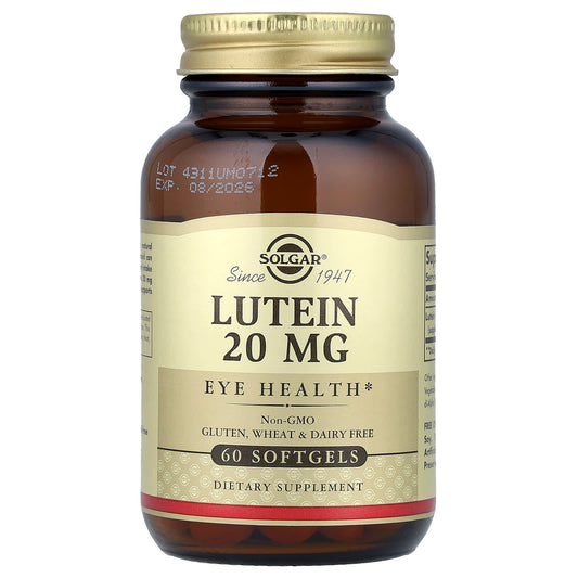 Solgar, Lutein, 20 mg, 60 Softgels - Image 1