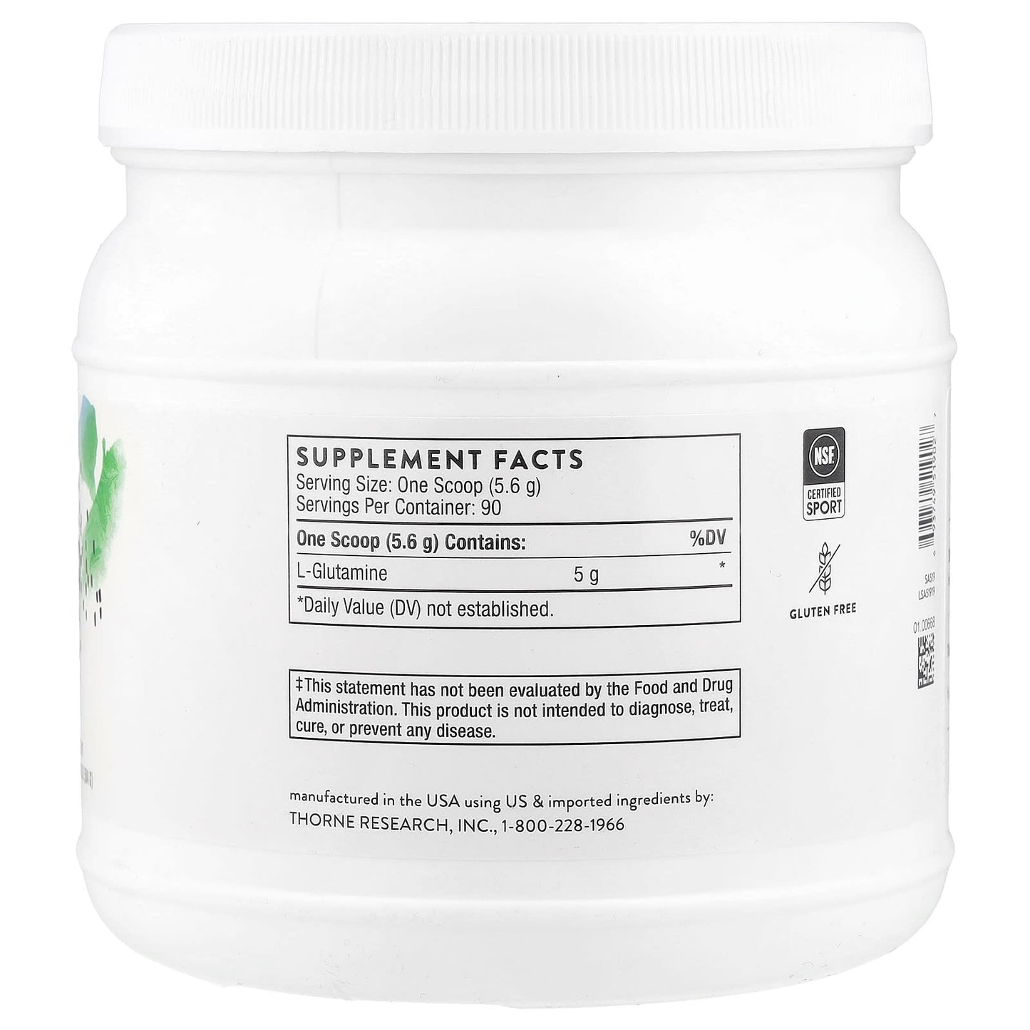 Thorne, L-Glutamine Powder, 17.8 oz (504 g) - Image 2