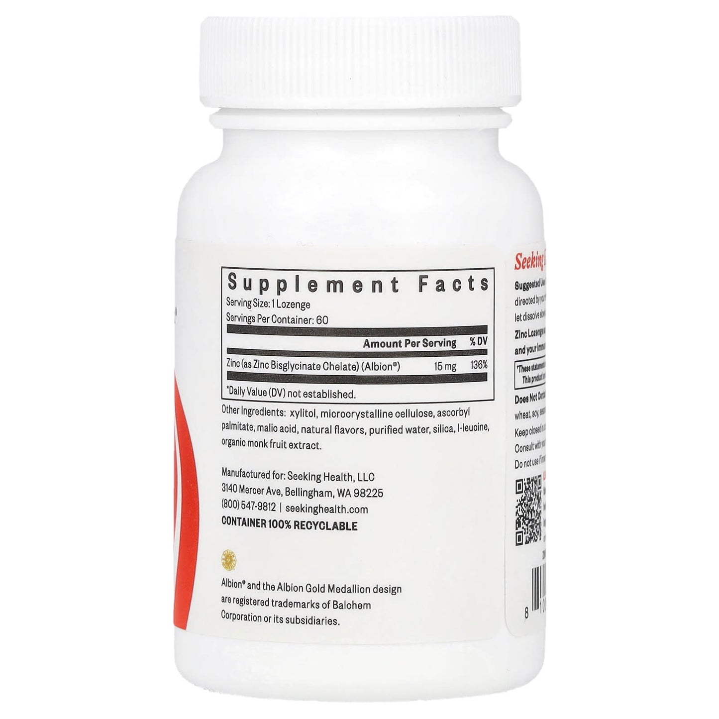Seeking Health, Zinc Lozenge, 15 mg, 60 Lozenges - Image 2