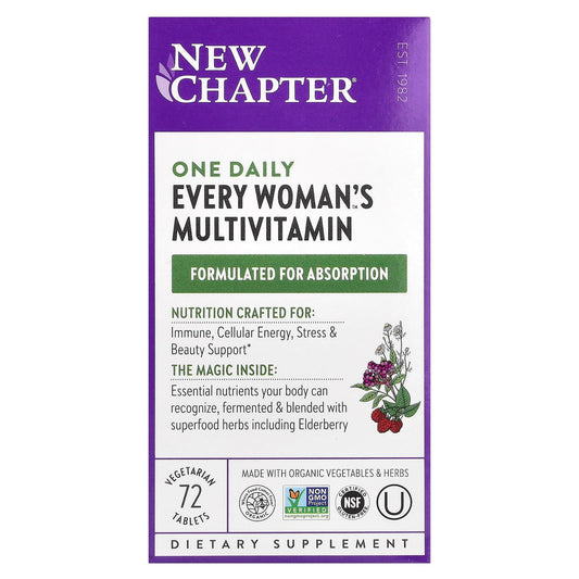 New Chapter, One Daily Every Woman's™ Multivitamin, 72 Vegetarian Tablets - Image 1