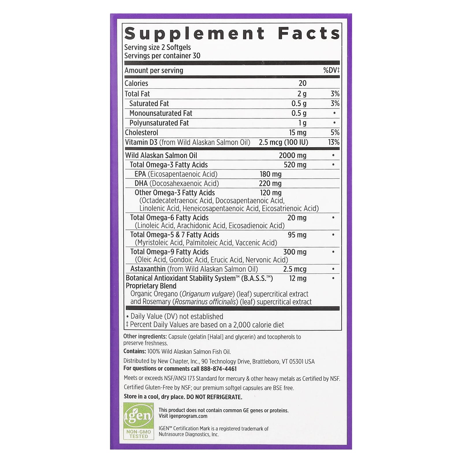 New Chapter, Wholemega Fish Oil, 60 Softgels - Image 2