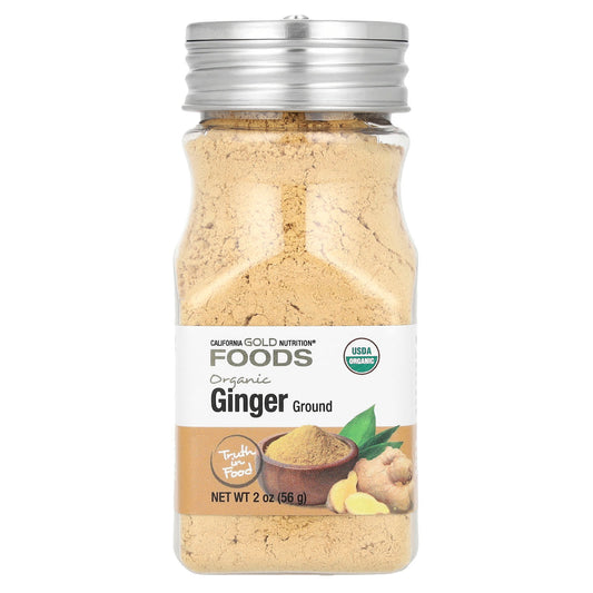 Organic Ground Ginger by California Gold Nutrition, 2 oz (56g) - Image 1