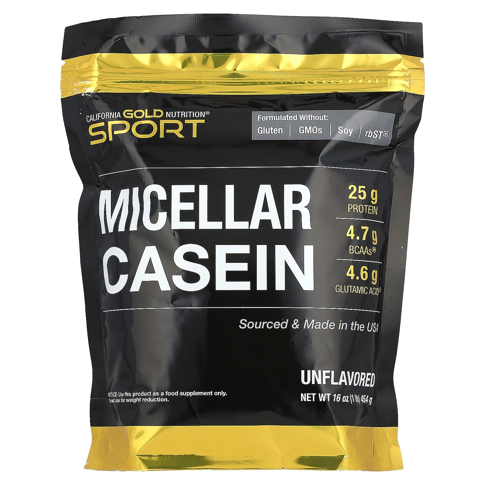 <strong>California Gold Nutrition Micellar Casein</strong> - 25g Protein, Unflavored, Slow Absorption - Image 1