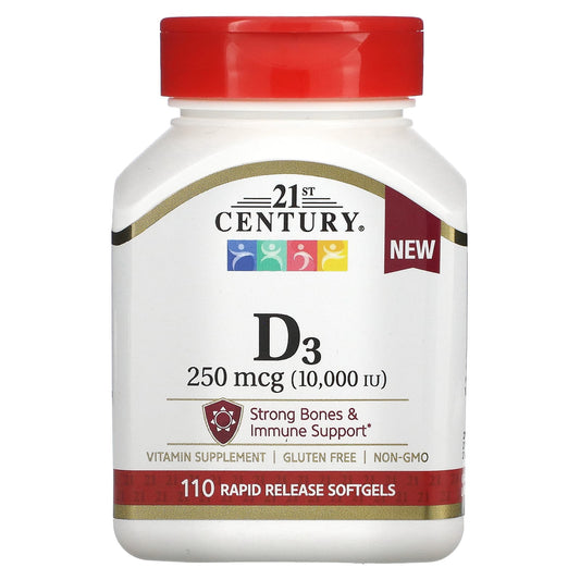 <em>21st Century Vitamin D3 Supplement</em> - Strong Bones & Immune Support - Image 1