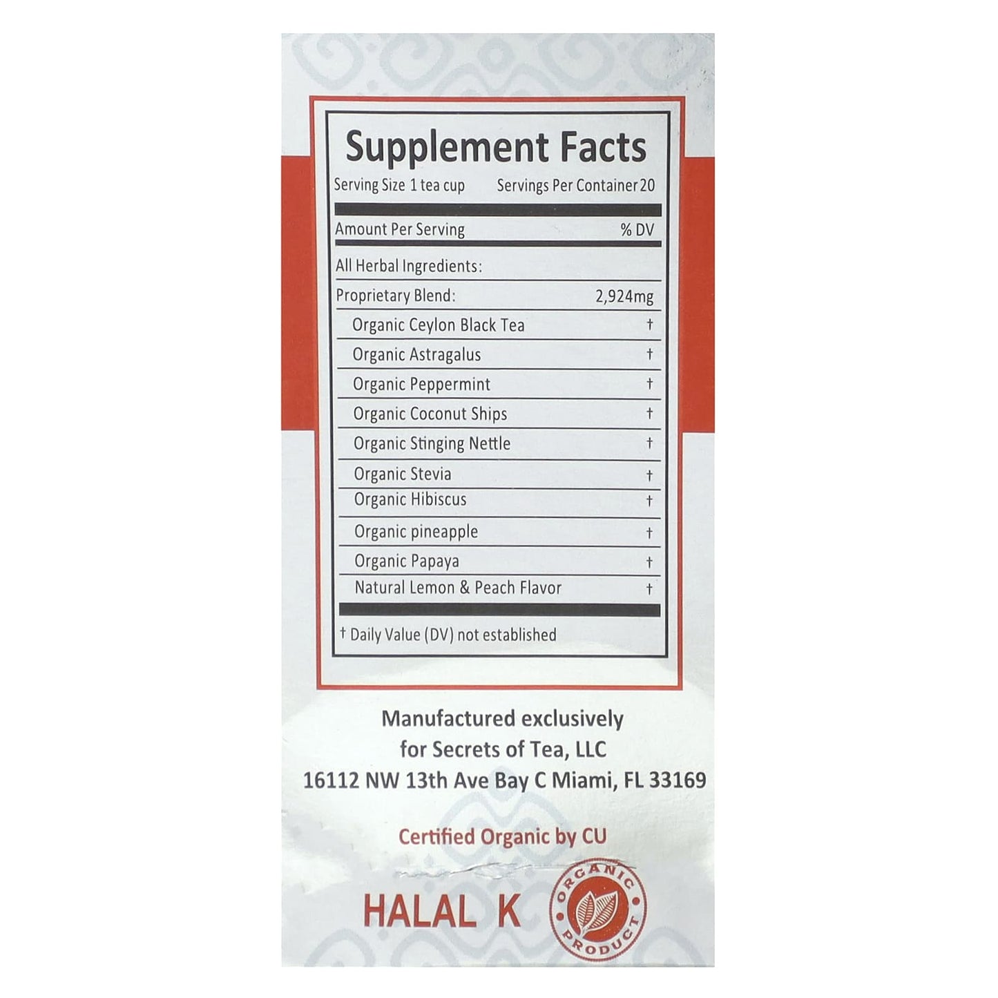 Secrets of Tea, Organic Energy Tea, 20 Tea Bags, 1.41 oz (40 g) - Image 2