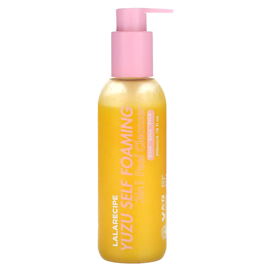 Lalarecipe, Yuzu Self Foaming, 3  in 1 Peel Cleanser, 6.76 fl oz (200 ml) - Image 1