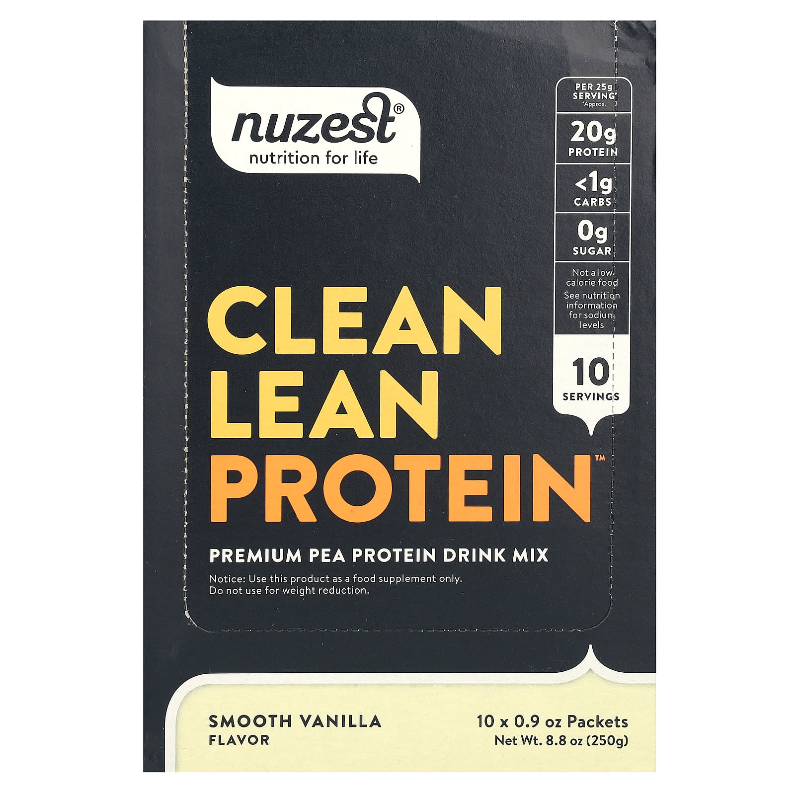Nuzest, Clean Lean Protein, Smooth Vanilla, 10 Packets, 0.9 oz (25 g) Each - Image 1