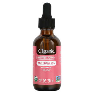 Cliganic USDA Organic Moringa Oil for Hair, Skin, and Nails - 2 fl oz