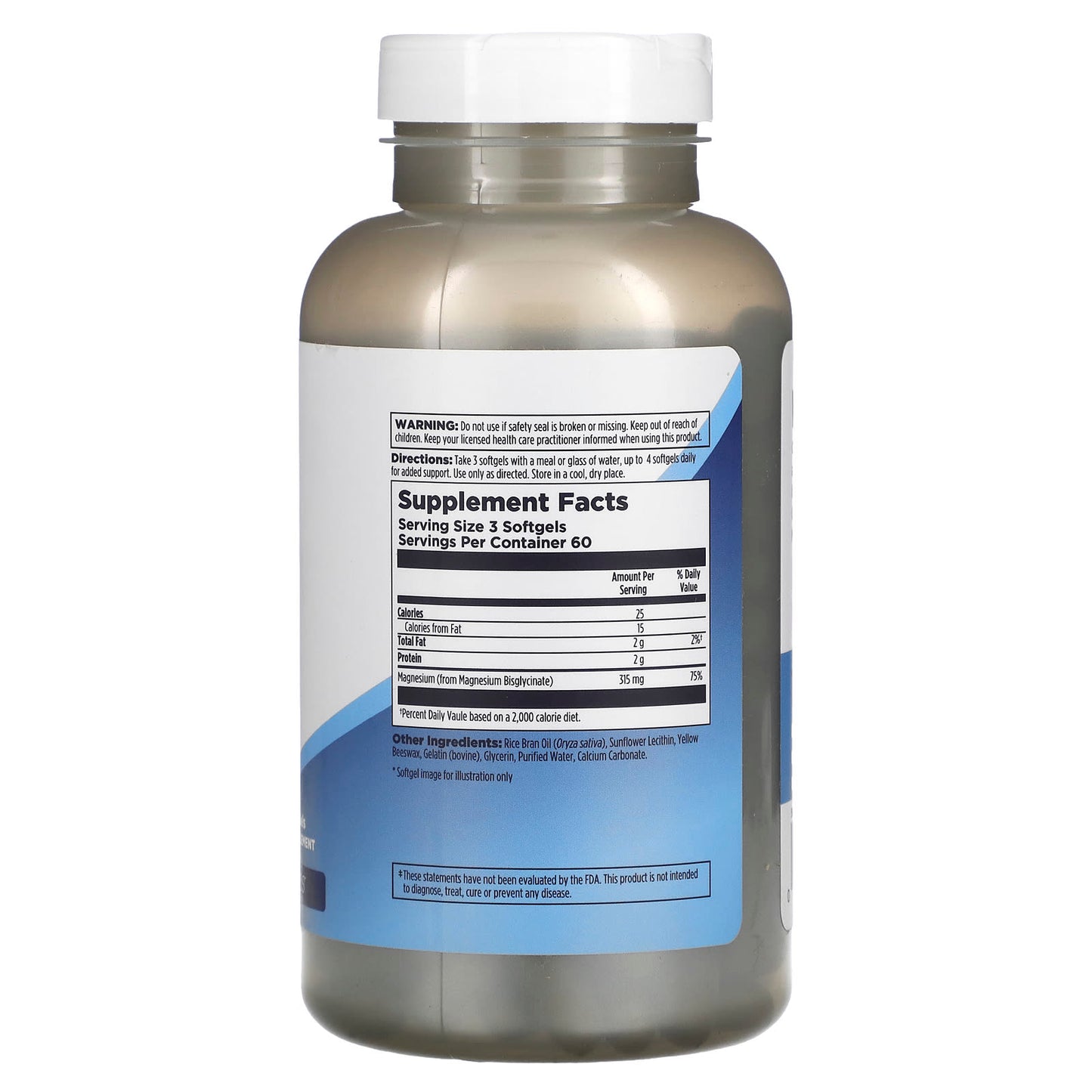 KAL Magnesium Glycinate, 105mg per Softgel, 180 Count - Image 2