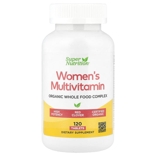 Super Nutrition, Organic Whole Food Women's Multivitamin with Vitamin A, Organic Amla Extract, Organic Sunflower Extract, and Organic Moringa Extract , 120 Tablets - Image 1