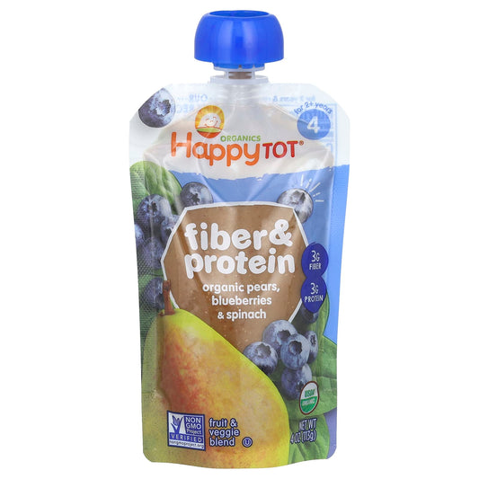 Happy Family Organics Organic Baby Food Pears, Blueberries & Spinach 4oz - Image 1