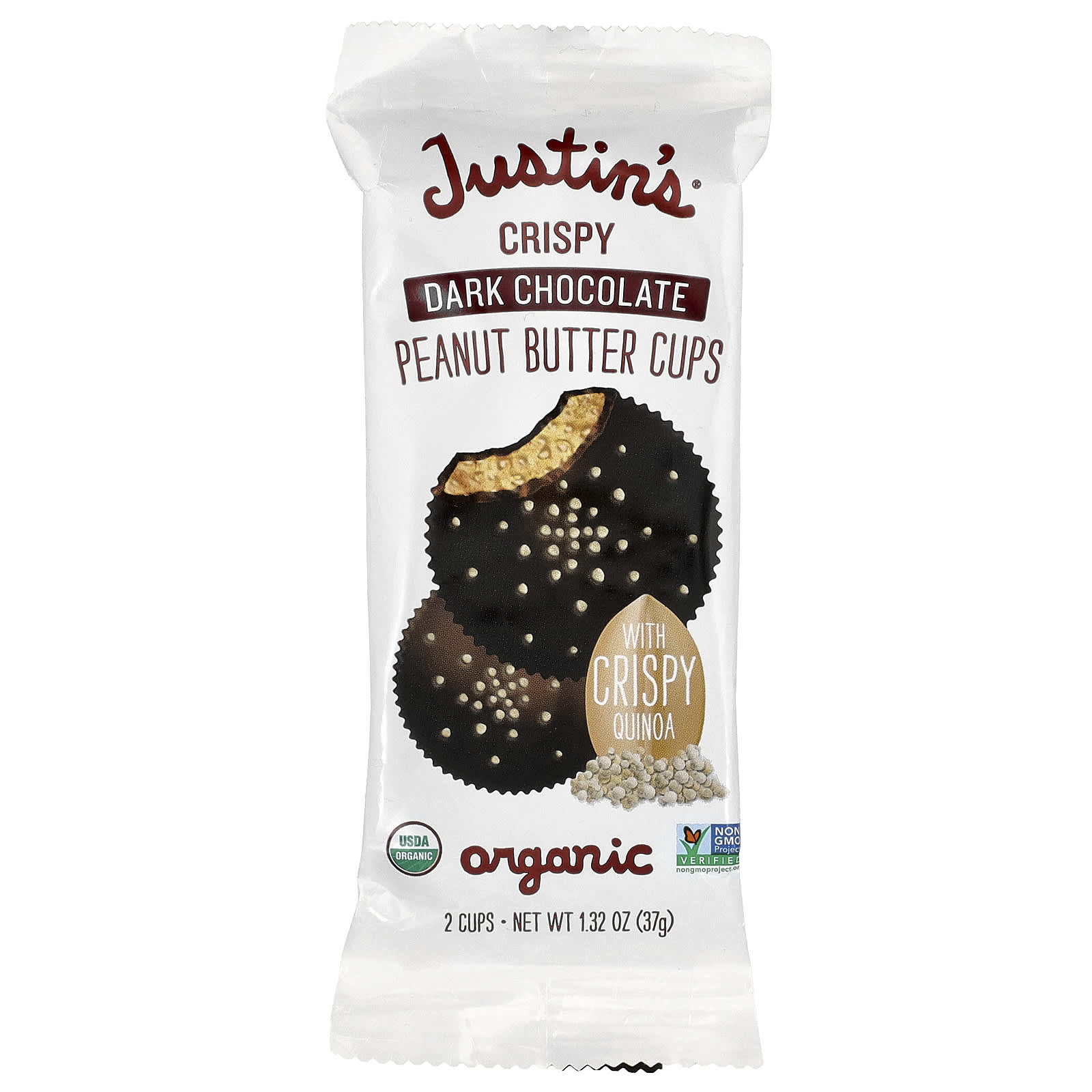 Organic Dark Chocolate Crispy Peanut Butter Cups by Justin's Nut Butter - Image 1