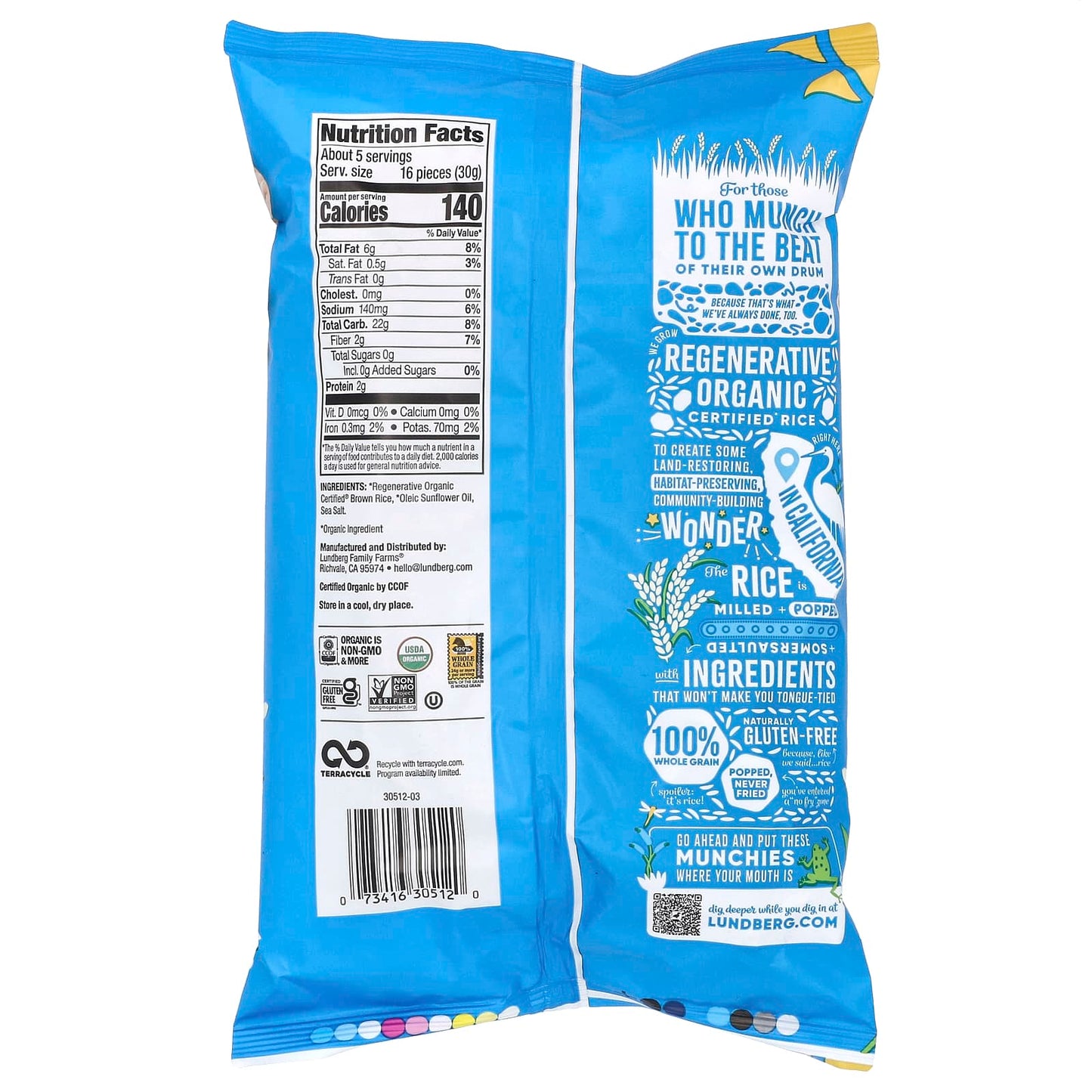 Lundberg, Organic Rice Cake Minis, Sea Salt, 5 oz (142 g) - Image 2