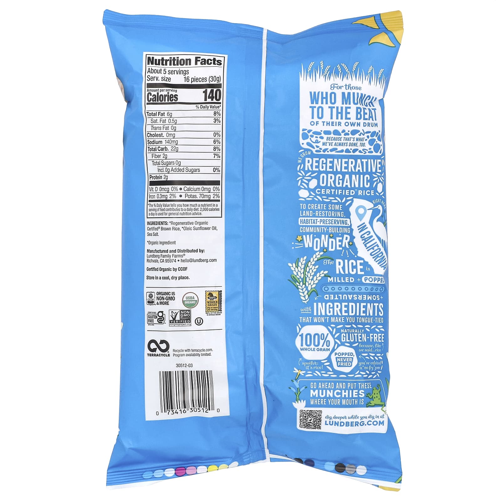 Lundberg, Organic Rice Cake Minis, Sea Salt, 5 oz (142 g) - Image 2
