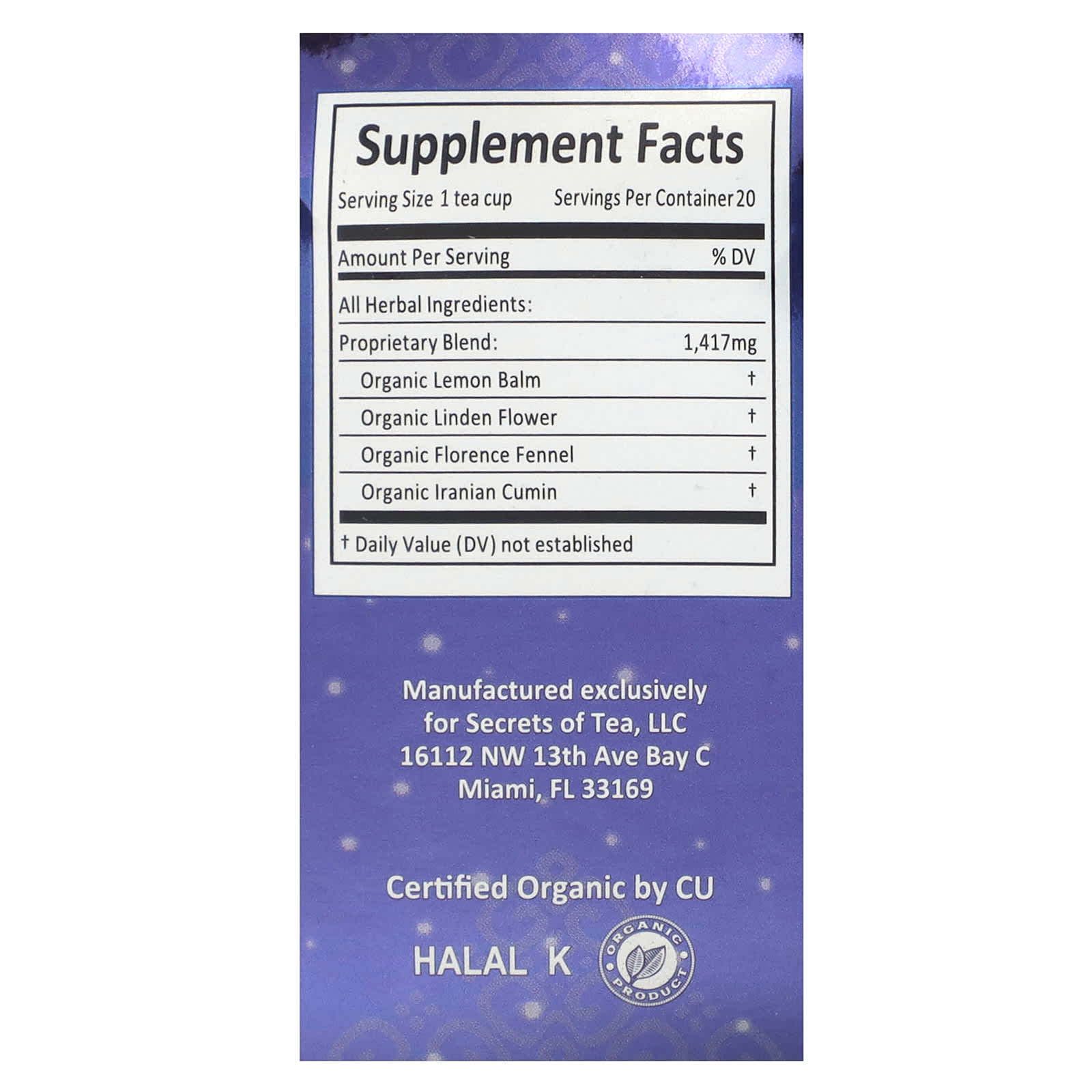 Secrets of Tea, Organic Baby Sleep Tea, Caffeine Free, 20 Tea Bags, 2 oz (57 g) - Image 2