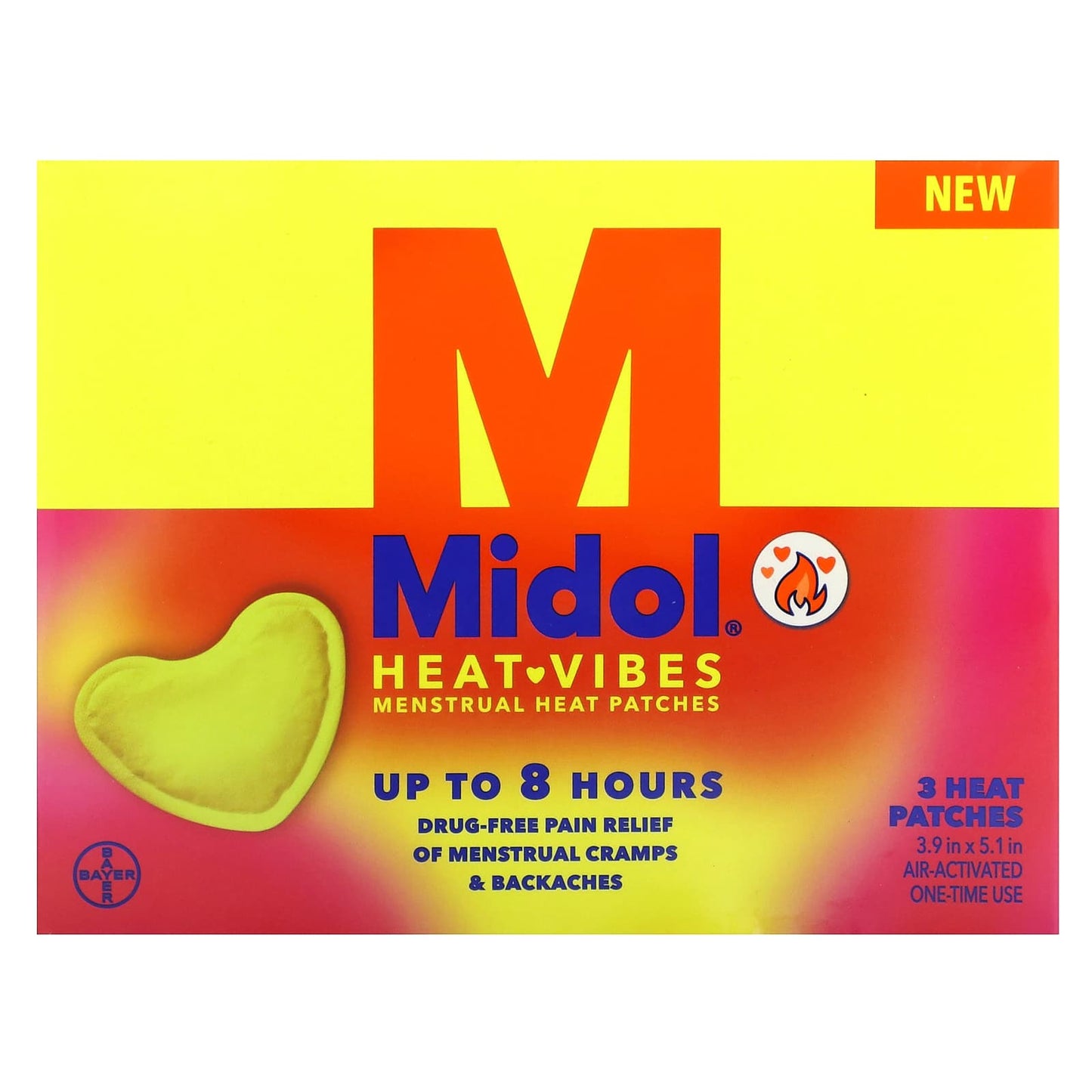 Midol, Heat Vibes, Menstrual Heat Patches, 3 Heat Patches - Image 1