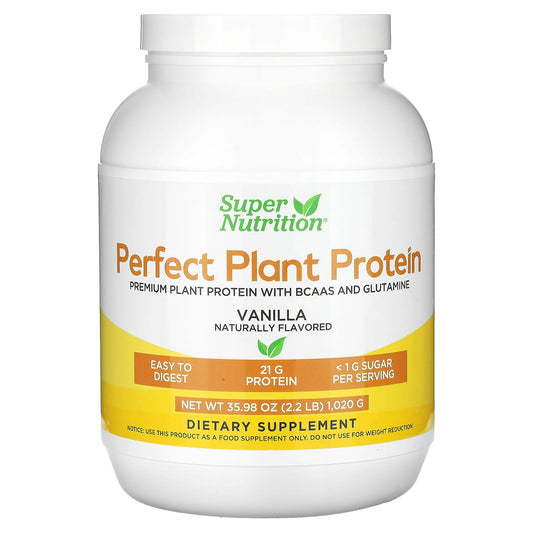 Super Nutrition Plant Protein Powder, Vanilla, 2.2 lbs - Image 1