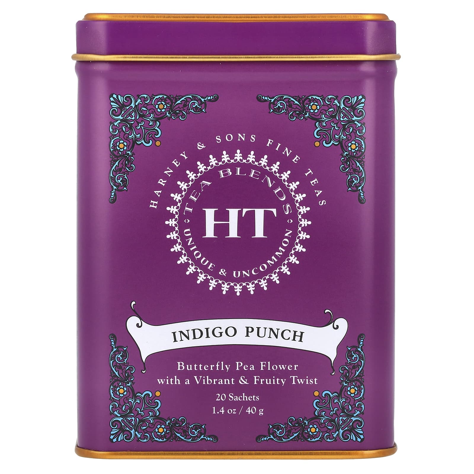 Harney & Sons Indigo Punch Tea Blends - 20 Sachets, 1.4 oz (40g) - Image 1