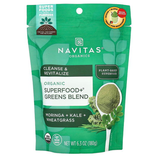 Navitas Organics, Organic Superfood+® Greens Blend, 6.3 oz (180 g) - Image 1
