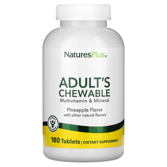 NaturesPlus, Adult's Chewable Multivitamin & Mineral, Pineapple, 180 Tablets - Image 1