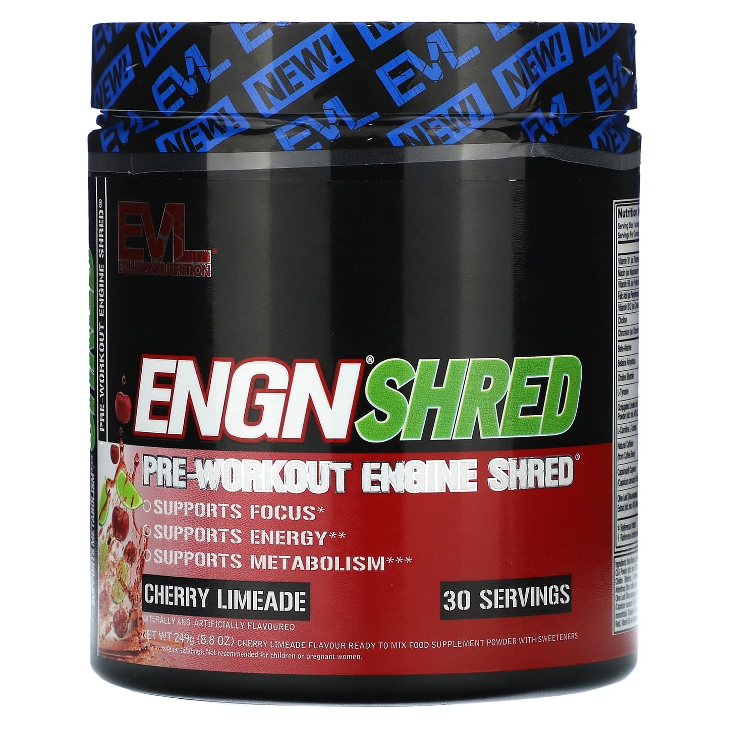 EVLution Nutrition ENGN Shred Pre-Workout - Cherry Limeade, 30 Servings - Image 1
