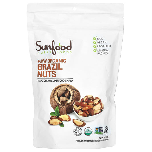 Sunfood, Raw Organic Brazil Nuts, 8 oz (227 g) - Image 1