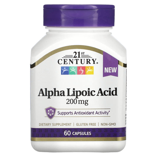 Alpha Lipoic Acid Supplement for Cellular Health - 200mg, 60 Capsules - Image 1