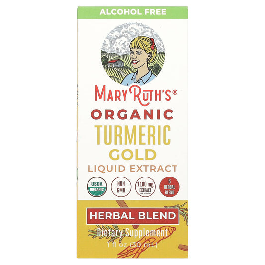 MaryRuth's, Organic Turmeric Gold Liquid Extract, Alcohol Free, 1,180 mg, 1 fl oz (30 ml) - Image 1