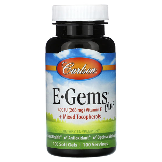 Vitamin E Supplement by Carlson - 400 IU (268 mg) with Tocopherols - Image 1