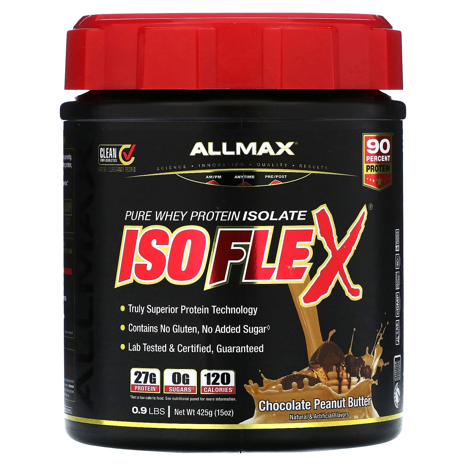 ALLMAX Isoflex Pure Whey Protein Isolate Chocolate Peanut Butter 0.9 lbs - Image 1