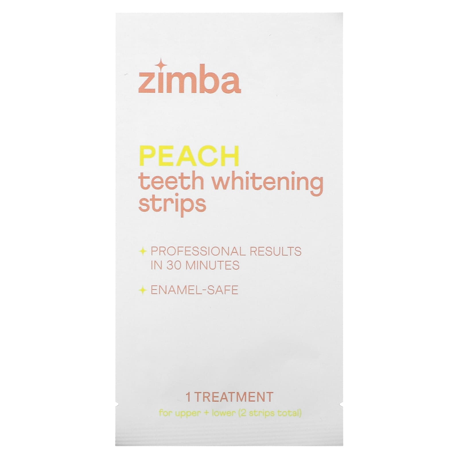 Zimba, Teeth Whitening Strips, Peach, 14 Treatments - Image 1