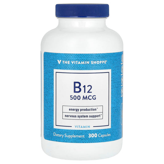 The Vitamin Shoppe, Vitamin B12, 500 mcg, 300 Capsules - Image 1