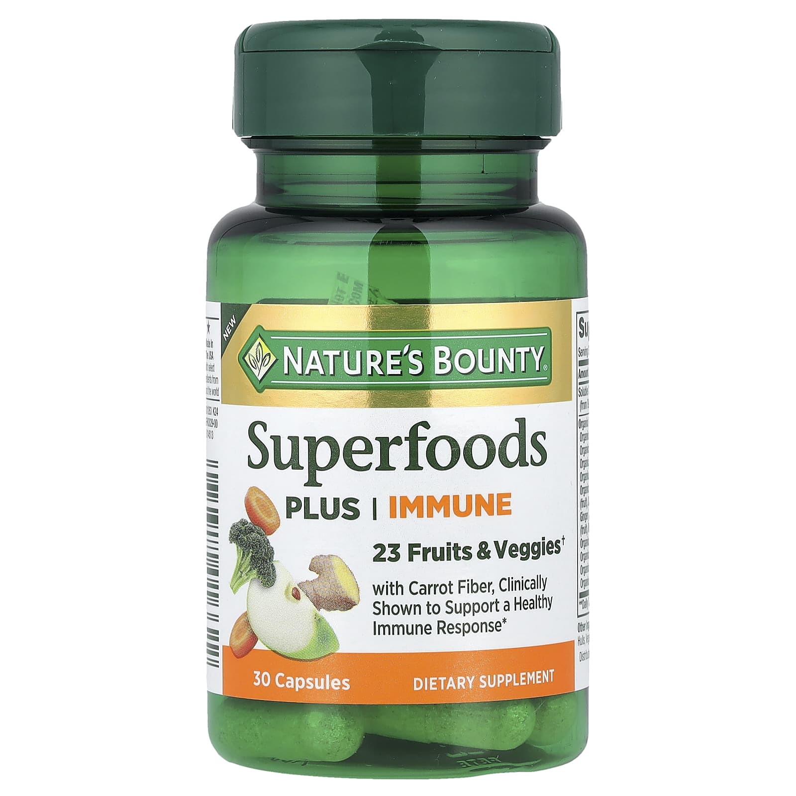 Nature's Bounty, Superfoods Plus Immune, 30 Capsules - Image 1