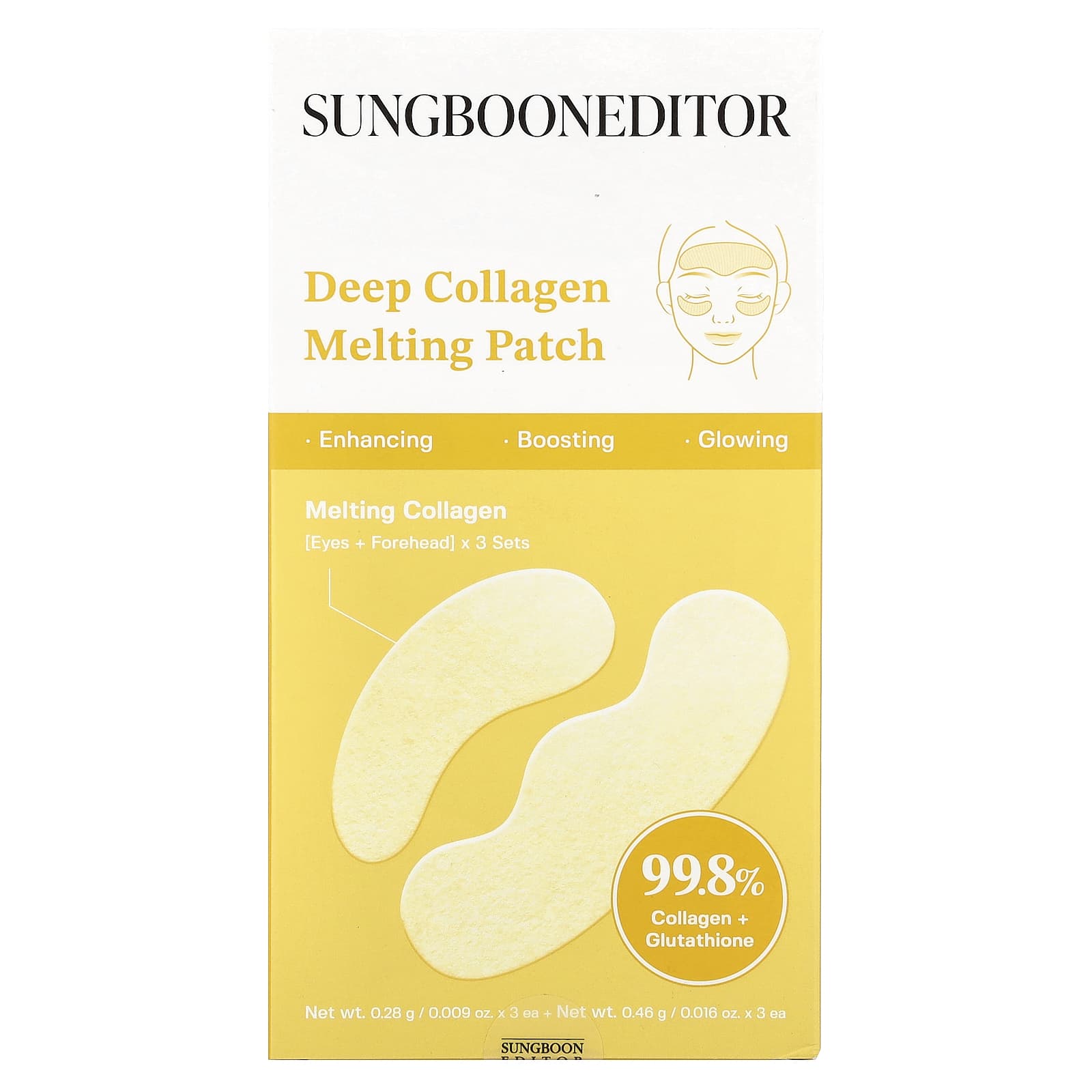 Sungboon Editor, Deep Collagen Melting Patch , 3 Sets, 0.016 oz (0.46 g) Each - Image 1